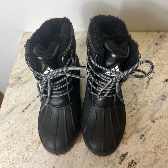 MISHANSHA QUILTED FLEECE LINED‎ ANKLE SNOW BOOTS IN BLACK NWOB WOMEN'S SIZE 7 - Picture 2 of 11
